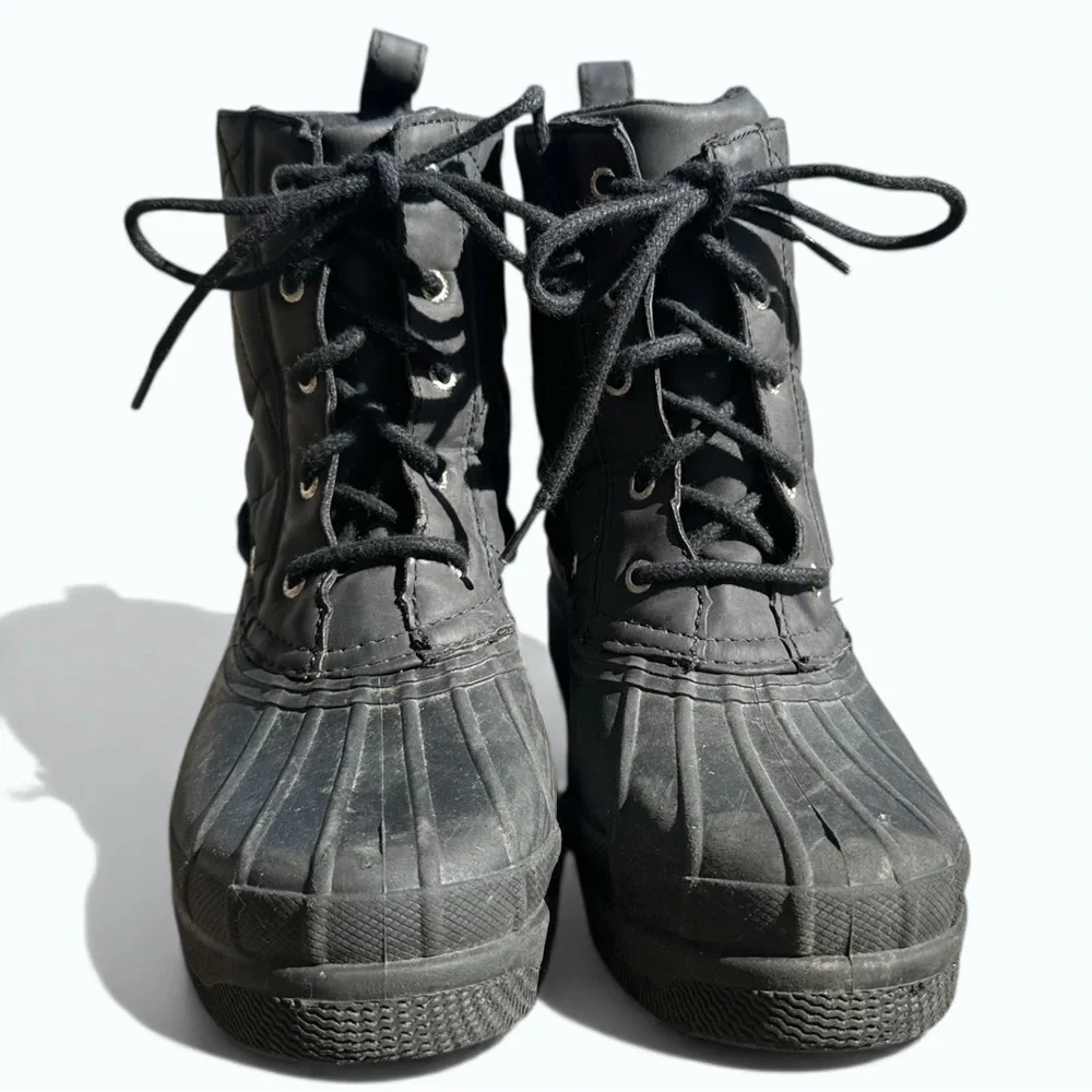 Sperry Gosling Quilted Waterproof Duck Boots Women’s 7.5 Black Winter Rain